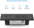 CCCEI 45W 6 45 Recessed Power Strip with USB-C Ports, Fast Charging USB A Port Desk Outlet, Black Furniture Hidden