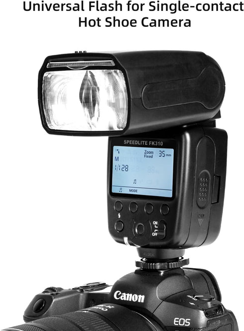 PHOTOOLEX LCD Camera Flash Speedlite for Canon Nikon Sony Panasonic Olympus Fujifilm Pentax and Other SLR Cameras