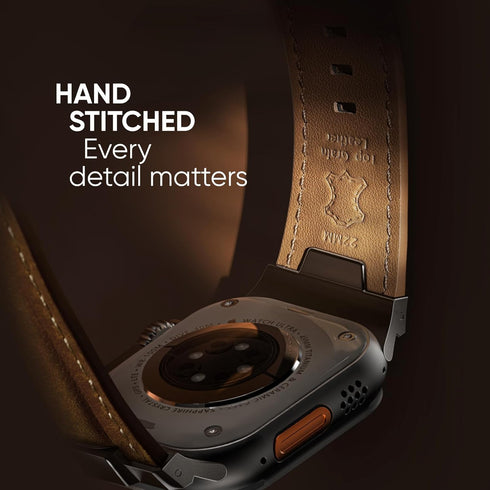 Suitisbest Leather Bands Compatible for Apple Watch Ultra Band 49mm 45mm 44mm 42mm Genuine Leather Strap