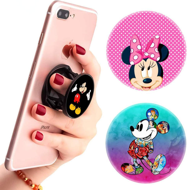 (3 Pack) Pink Watercolor Marble Multifunction Cell Phone Stand Finger Holder and Grip, Foldable Kickstand Mount