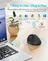 Lekvey 3 Ergonomic Mouse, Vertical Wireless Mouse for Small/Medium Hands, Rechargeable with USB Receiver, DPI