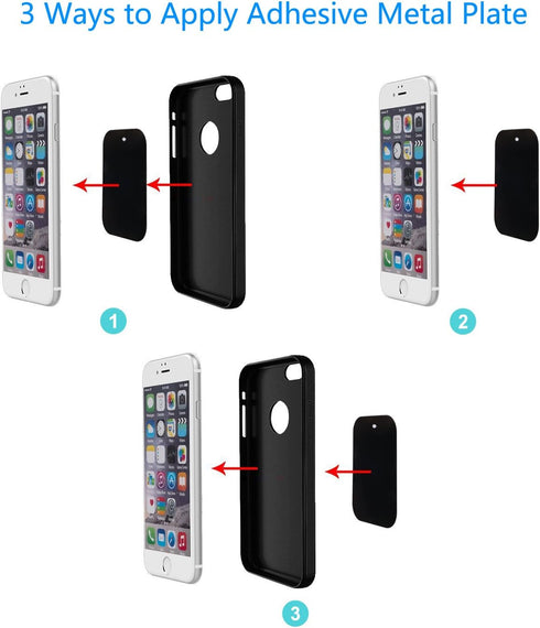 DSTELIN Universal Metal Plate 8 Pack for Magnetic Phone Car Mount Holder Cradle with Adhesive (Compatible with Magnetic