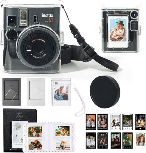 WOGOZAN Mini 41 Clear Case Kit for Fujifilm Instax Mini 41 Instant Camera,