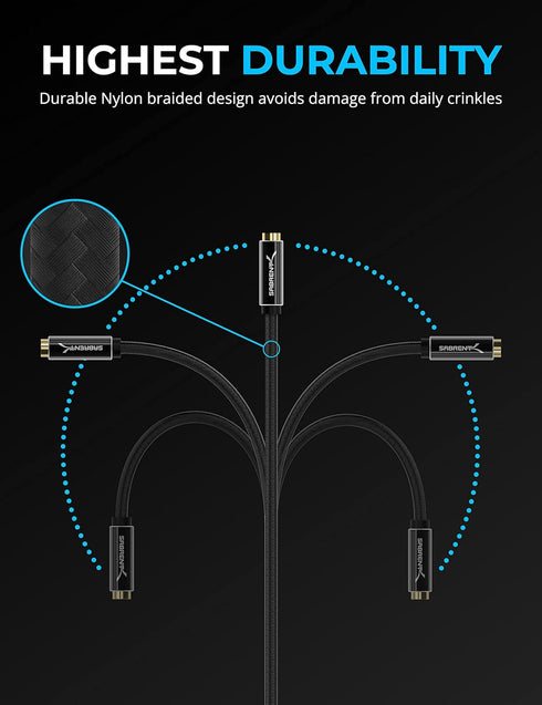 SABRENT USB Type A to 3.5mm Dual Function Audio Jack Active Adapter, 20" Cable