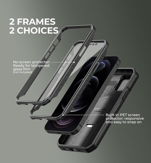 Dexnor 12 12 for iPhone & iPhone Pro Case with Slide Camera Cover & Adjustable Kickstand & Built-in Screen