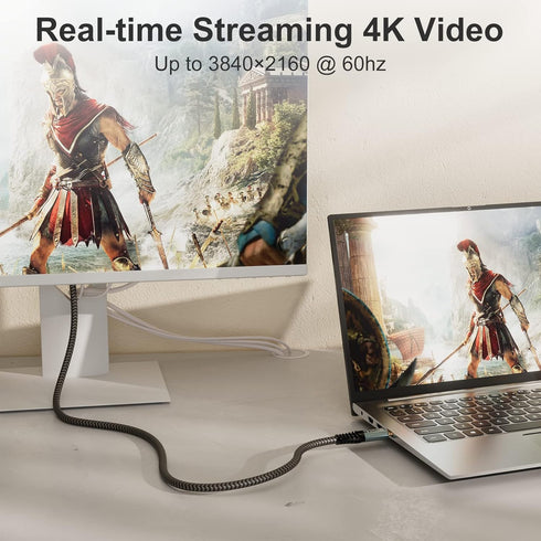 USB C to USB C Cable 10ft - Long USB C 3.2 Gen 2x2 Monitor Cable, 4K, 20Gbps Data Transfer, 100W Fast Charging,