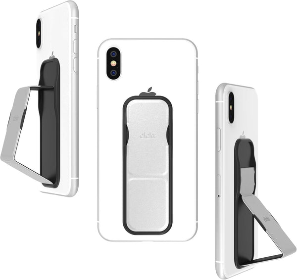 CLCKR Cell Phone Stand for iPhone X/XS/XR/6/7/8 and Samsung Galaxy S9/S9/S10/S10 Plus - Metallic Silver