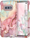 Btscase Rose Gold Case for Samsung Galaxy S10e, Heavy Duty Three Layer Marble Shockproof Full Body Rugged Cover