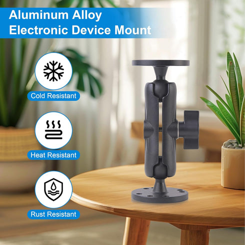 Aluminum Fish Finder Mount with 1" B-size Ball, 360 Rotation Depth Finder Mount Bracket for Boats