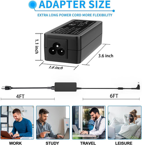 VHBW 40W AC Adapter Charger Replacement for Samsung ATIV Book 9 NP900X3C NP900X3D NP900X3E Power Cord