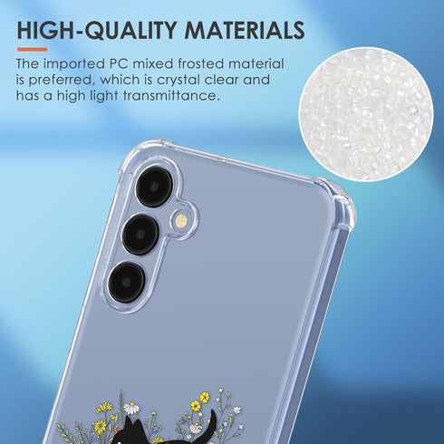 Buleens Samsung Galaxy A15 5G Phone Case - Clear Flexible TPU Women Cute Girls Protection Cover - Cats