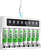 EBL 8 Bay Battery Charger with LCD Screen, Fast Charging for AA AAA