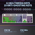 Typewriter Style Gaming Keyboard with Metal Panel, Rainbow LED Backlit, Round Keys, Light Up USB Wired Retro 104 Keys