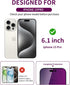 2 Pack Privacy Screen Protector for iPhone 15 Pro, Tempered Glass for 15Pro 6.1inch, Anti-Spy Protection