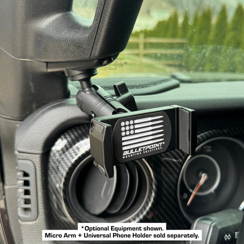 Bulletpoint A-Pillar Device Mount with 20mm Ball for 2018-2023 Jeep Wrangler JL & 2020-2023 Jeep Gladiator
