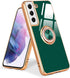 Compatible with Samsung Galaxy S21 Case, Finger Ring Holder Rose Gold Plating Design for Women, Shockproof TPU Bumper