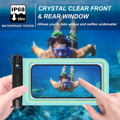 Floating Waterproof Phone Pouch, IP68 Waterproof Phone Case for iPhone 15 14 13 Pro Max Samsung Galaxy, Up to 6.7''