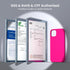 ORNARTO iPhone 15 Plus Case 6.7" - Slim Hot Pink Liquid Silicone, 3 Layers, Soft Gel Rubber, Anti-Scratch Microfiber