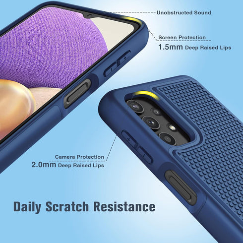 JXVM Dual Layer Protective Case for Samsung Galaxy A32-5G (6.5 inch) - Shockproof Rugged Cover with Non Slip Textured