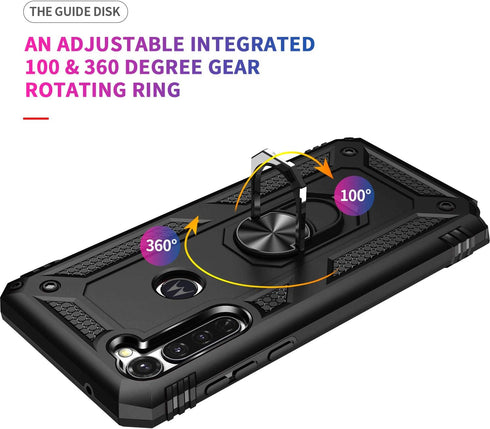Androgate Moto G Stylus/Pro Case, Tempered Glass Screen Protectors, Shockproof Cover, Black