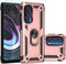 Moto Edge 2021 Case with Screen Protector, Military Grade 16ft Drop Tested Cover with Magnetic Kickstand, Rose Gold