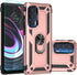Moto Edge 2021 Case with Screen Protector, Military Grade 16ft Drop Tested Cover with Magnetic Kickstand, Rose Gold