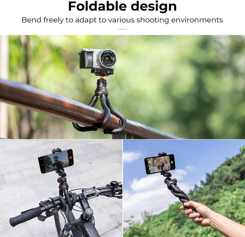 K&F Concept Mini Tripod Stand, Flexible Camera Tripod with Bluetooth Remote, Compatible with Smartphone/Canon Nikon