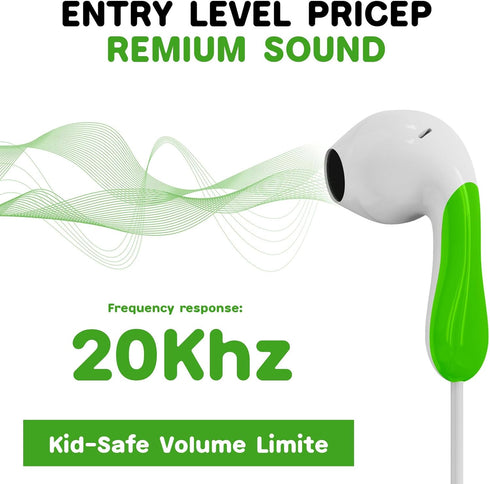 QearFun Dinosaur Style Earbuds for Kids, Wired Heavy Bass Headphones with Microphone, Noise Isolating Gifts for School