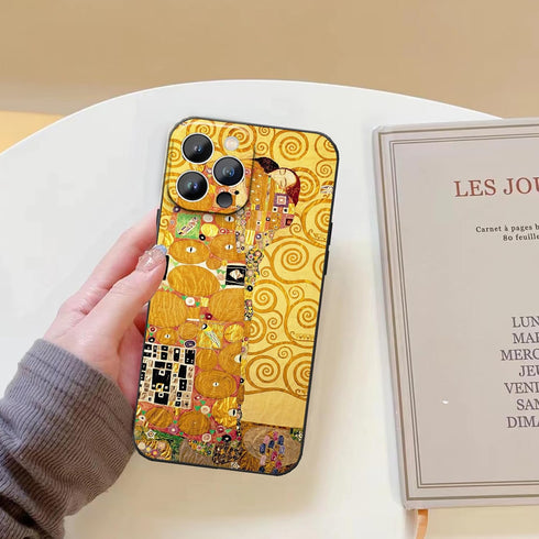 The Embrace by Gustav Klimt Case for iPhone 13 Pro, Classic Fine Art Soft TPU Shockproof Protective Cover