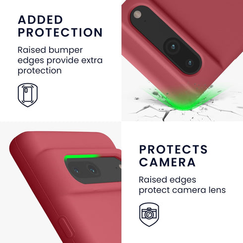 kwmobile TPU Silicone Case for Google Pixel 7, Soft Finish Phone Cover, Dark Rose
