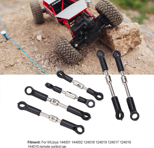 Set 144001 144002 124018 124019 124017 124016 Set, plplaaoo RC Tie Link Rods for WLtoys Remote Control Car Upgrade