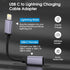 TechMatte USB C to Lightning Cable Adapter, 4 inch 27W PD Fast Charging Compatible with iPhone/iPad/iPod/AirPods, 1 Pack