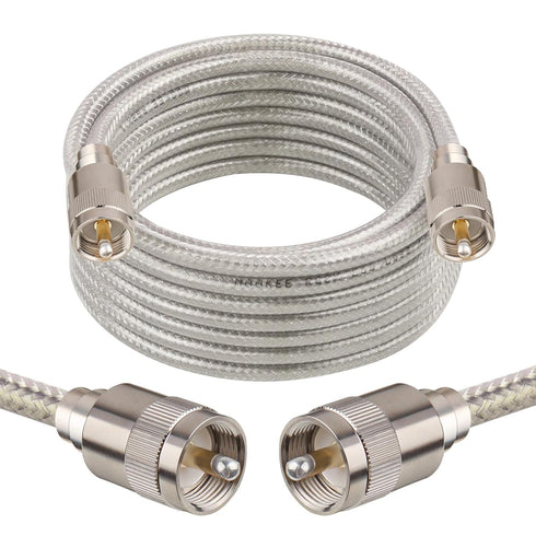 MOOKEERF CB Coax Cable 15ft,RG8X Stranded Core UHF PL259 Male to Male