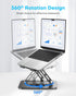 LOXP 360 (10-16") Adjustable Laptop Stand, Computer Stand with Rotating Base, Ergonomic Laptop Riser Mount for Desk