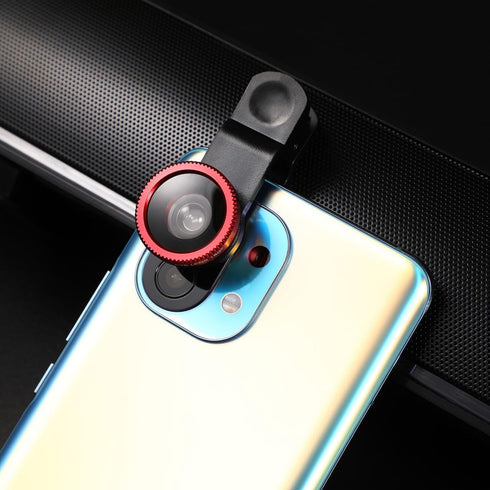 External Lens for Mobile Phone 3-in-1 Fisheye Macro Wide Angle Lens with Clip for iPhone and Smartphones