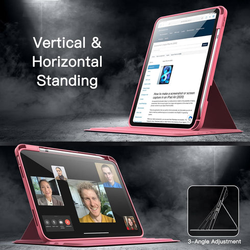 JETech (A16) 11th/10th (2025/2022) 360 Rotating Case for iPad Generation with Pencil Holder, Degree Rotation Protective