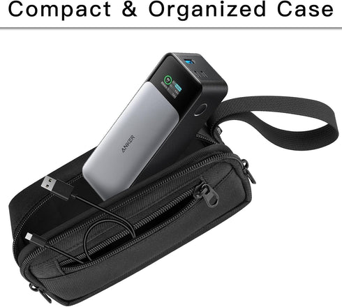 Travel Case for Anker 737 Power Bank (PowerCore 24K) - Portable Storage Bag for Anker Prime Power Bank 20K (Black)