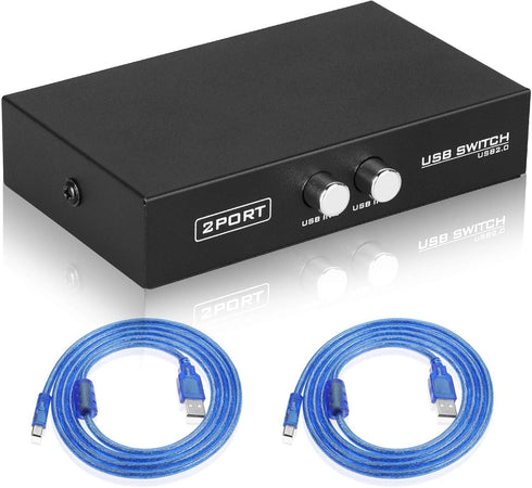 EEEKit 2 Port USB 2.0 Manual Sharing Switch Hub, Printer Scanner Splitter Adapter