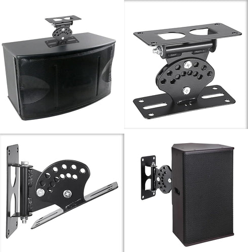 JUXYES Heavy Duty Surround Sound Speaker Wall Mount Bracket, Swivel Mounting for 8" 10" 12" 15" Speakers, Pair