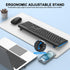 EDJO 2.4G Wireless Keyboard and Mouse Combo, Full Size Silent Ergonomic Keyboard and Mouse, Long Battery Life, Optical