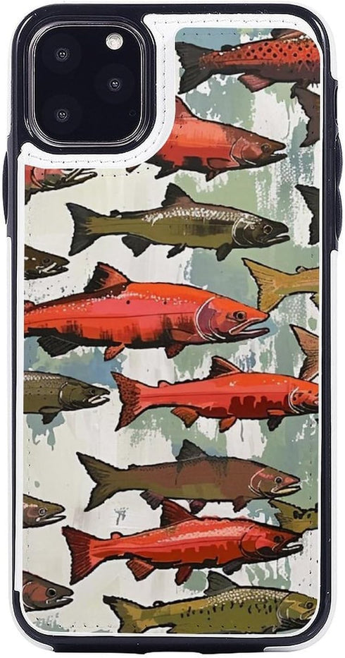 ZHANLEI Salmon Printed Phone Wallet Case for iPhone 11 Pro Max Case, Flip