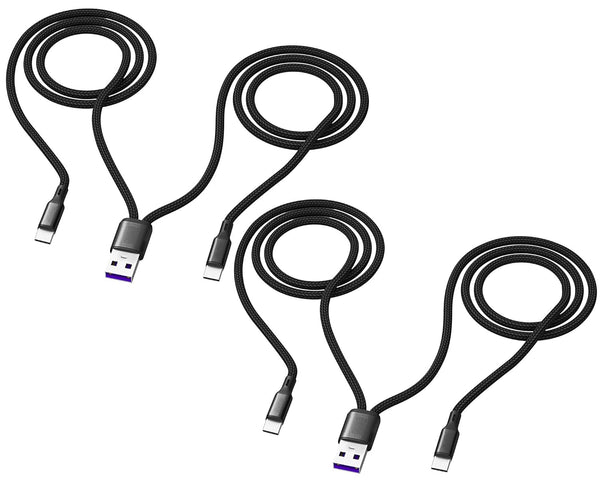 Multi USB C Cable 4FT 2 Pack, 2 in 1 Multiple Type C Charging, 3A Dual Splitter USB C Charger, Nylon Cord, USB A to