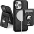 SkyEagle Compatible with MagSafe iPhone 12 6.1/12 Pro Case Wallet with AirTag Holder,2