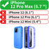 SPORTLINK Compatible with iPhone 12 Pro Max Waterproof Case - Blue Full Body Shockproof Dustproof with Built-in Screen
