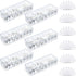 Tatuo 6 Pcs Cable Organizer Box with Wire Ties, Clear Plastic Cord Storage Box with Lid for Home Office Desk