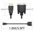5.9FT, 1080P HDMI to VGA Adapter Cable Gold-Plated HDMI Male to VGA Male High-Definition Video Converter, Used