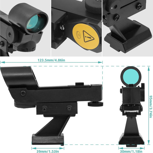 Tydeux Red Dot Finderscope - Star Pointer Viewfinder Astronomical Telescope Accessories with Slide-in Bracket