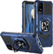 TJS TCL ION X Case, TCL ION V Case, TCL 40 Z Case, Blue Heavy Duty Drop Protection Cover with Metal Ring Magnetic