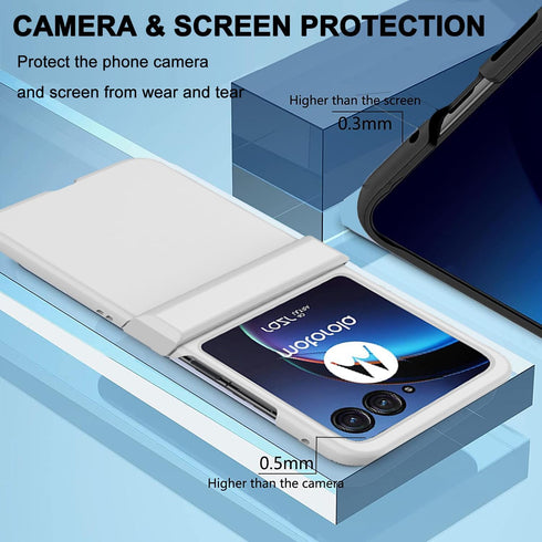 NINKI Compatible Motorola Razr Plus Case 2023 with Hinge Protection,Motorola Razr+ 2023 Case Thin,Cute Hard PC Protective Phone Case for Motorola Razr 40 Ultra Case New Moto Razr Plus 2023 Case White