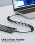 SUNGUY Coiled USB C Cable 3.3FT, USB A to USB C Charger Cable for Car, Android Auto Fast Charging Cord Compatible with